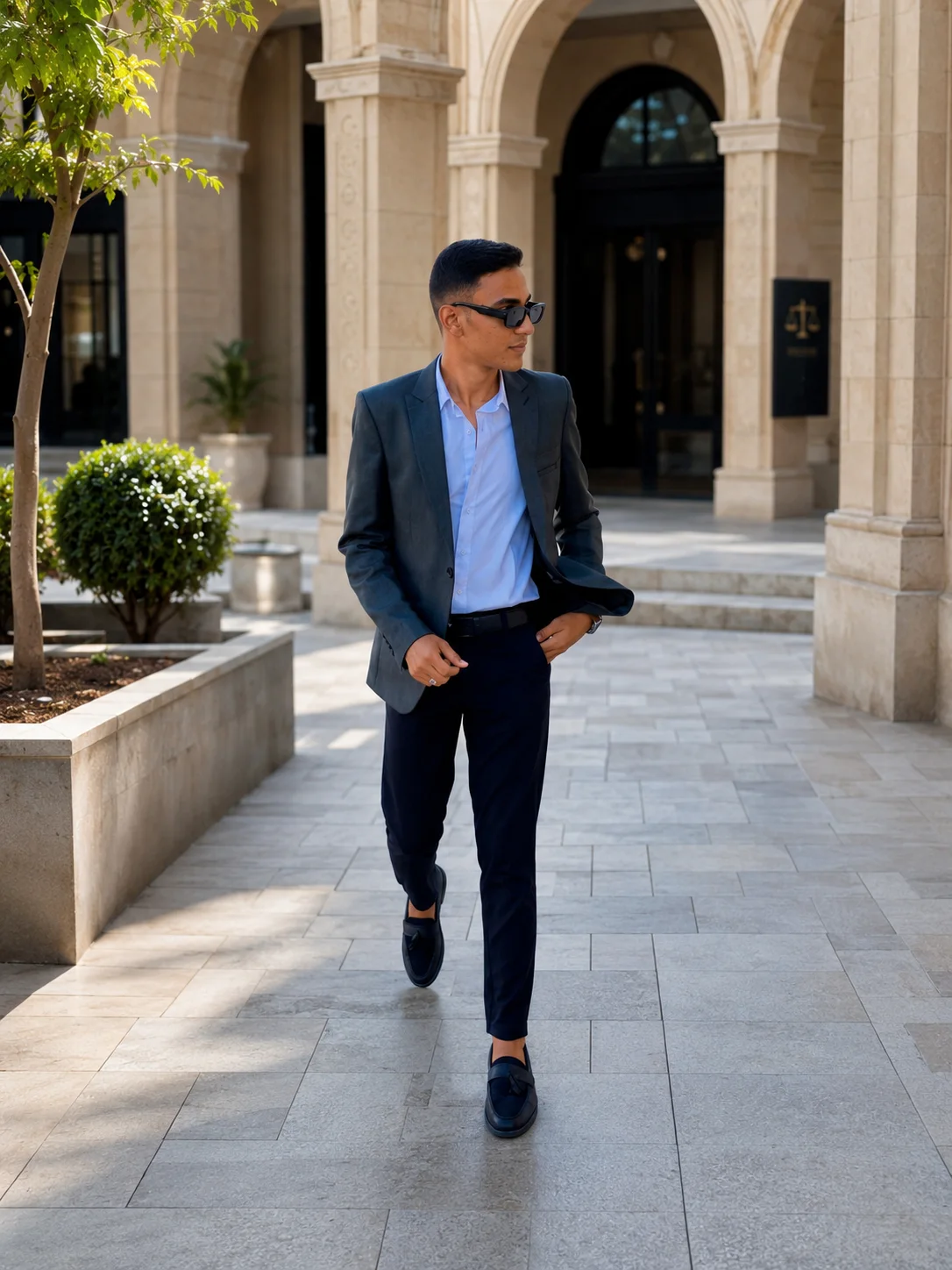 الأستاذ أحمد البدري أمام مكتب قانوني